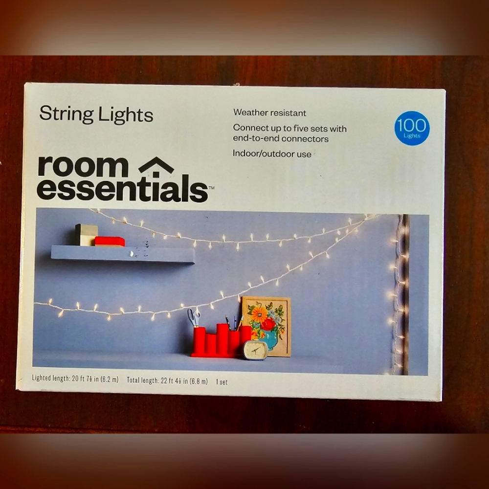 Room essential string lights 22ft. 100lights